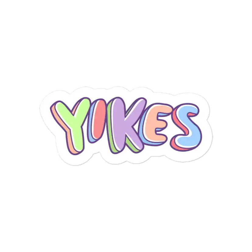 Inscription Yikes Sticker