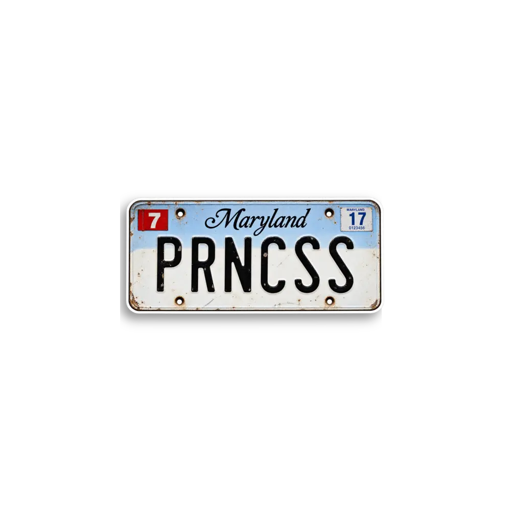Maryland PRNCSS Plate Sticker