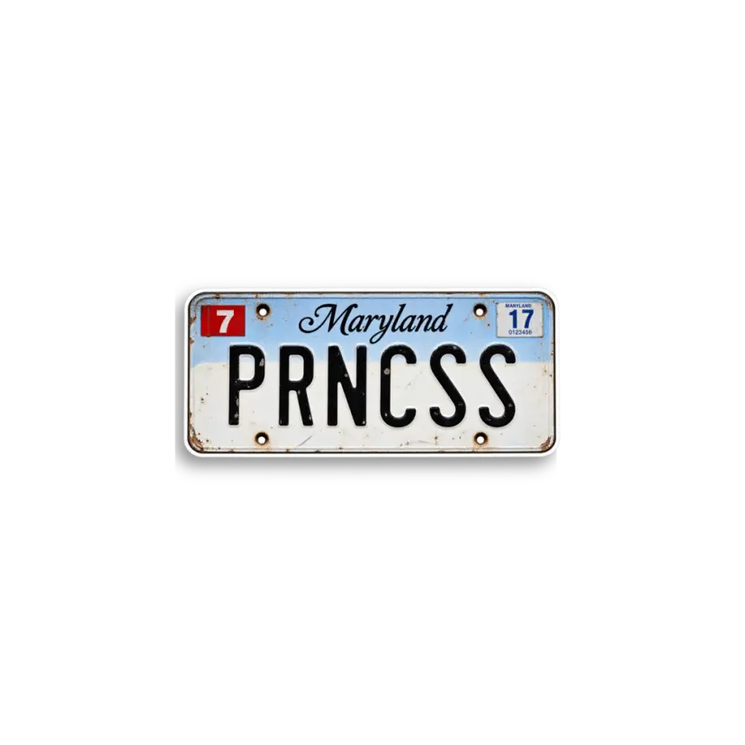 Maryland PRNCSS Plate Sticker