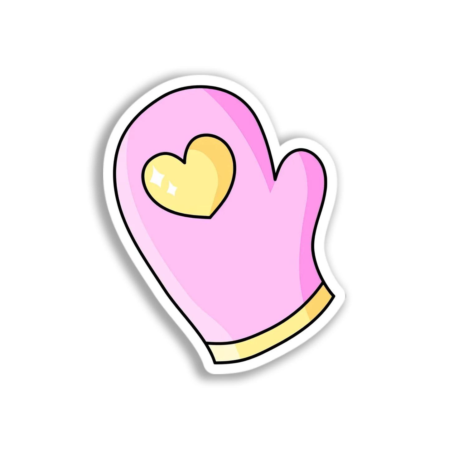 Pink Heart Oven Mitt Sticker