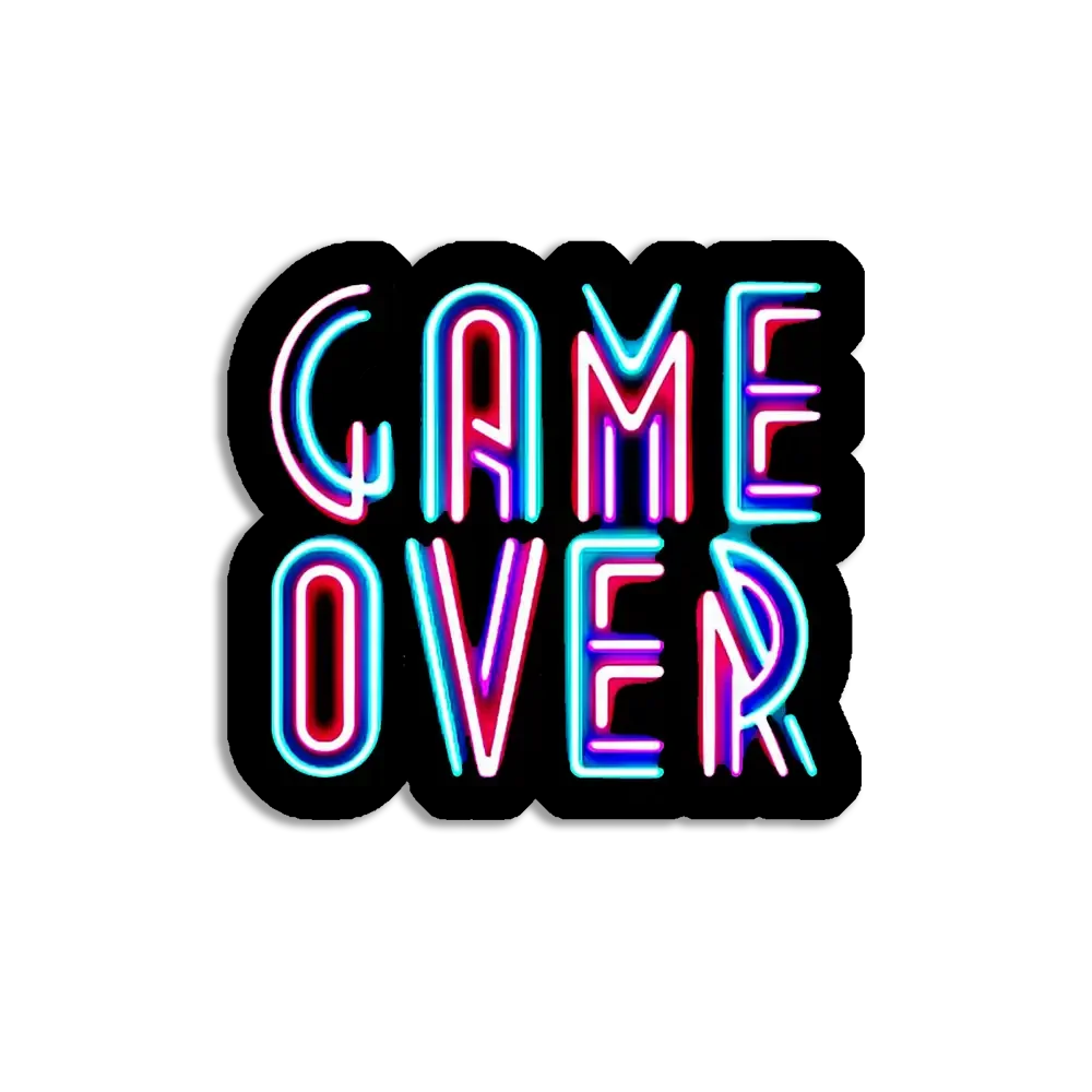 Neon Game Over Sign Sticker