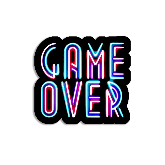 Neon Game Over Sign Sticker