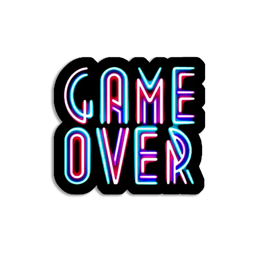Neon Game Over Sign Sticker