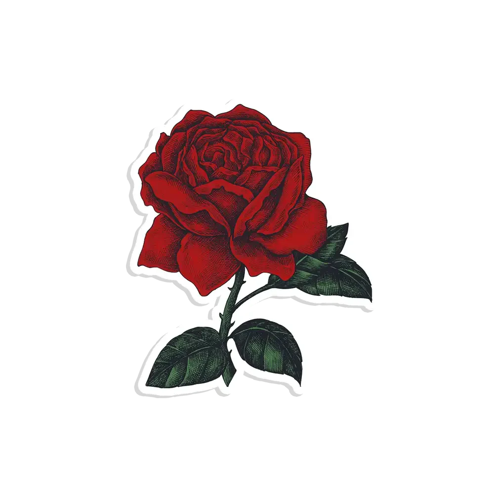 Oil Painting Rose Sticker
