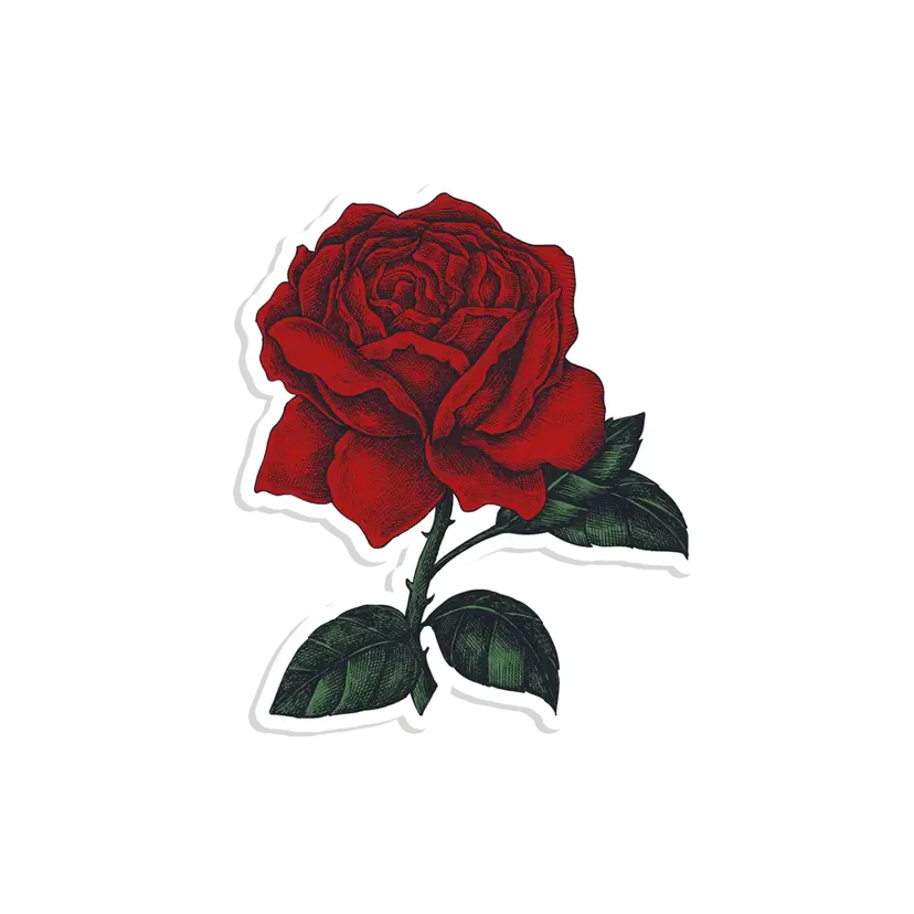 Oil Painting Rose Sticker
