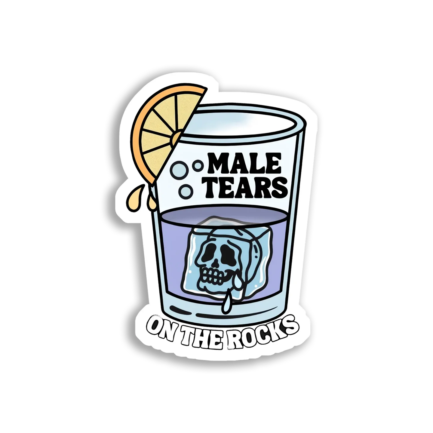 Male Tears On The Rocks Sticker