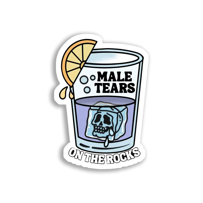 Male Tears On The Rocks Sticker