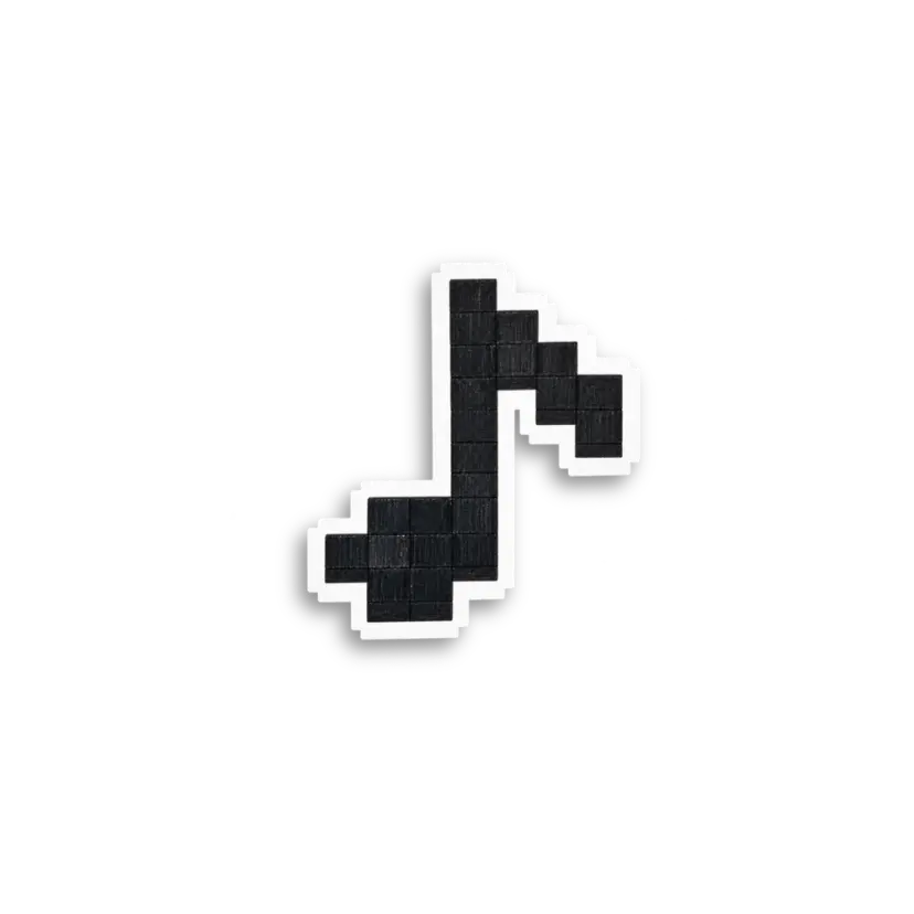 Pixel Music Note Sticker
