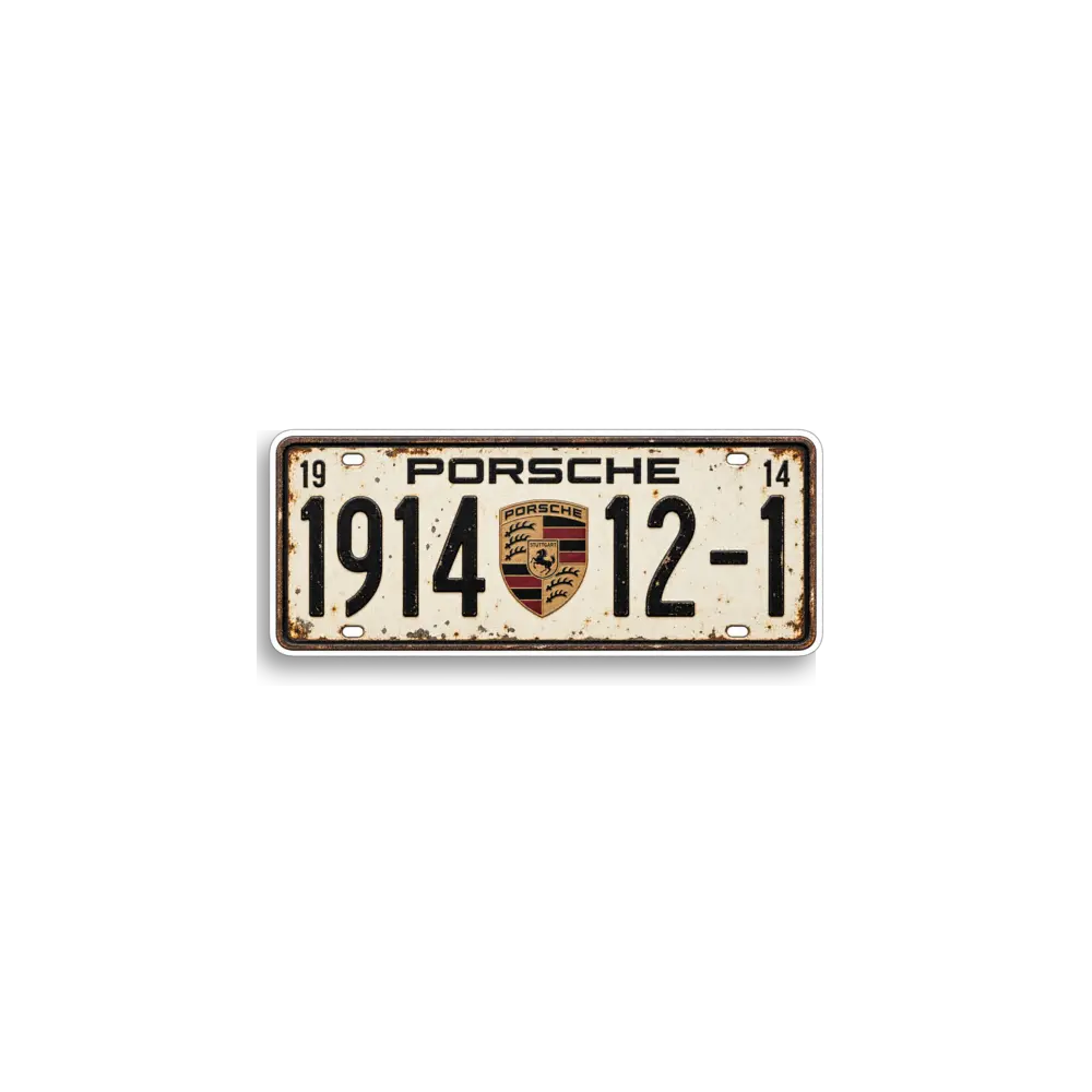 Porsche 1914 Plate Sticker