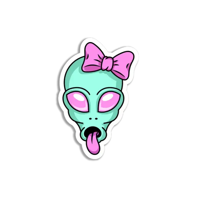 Alien Shows Tongue Sticker