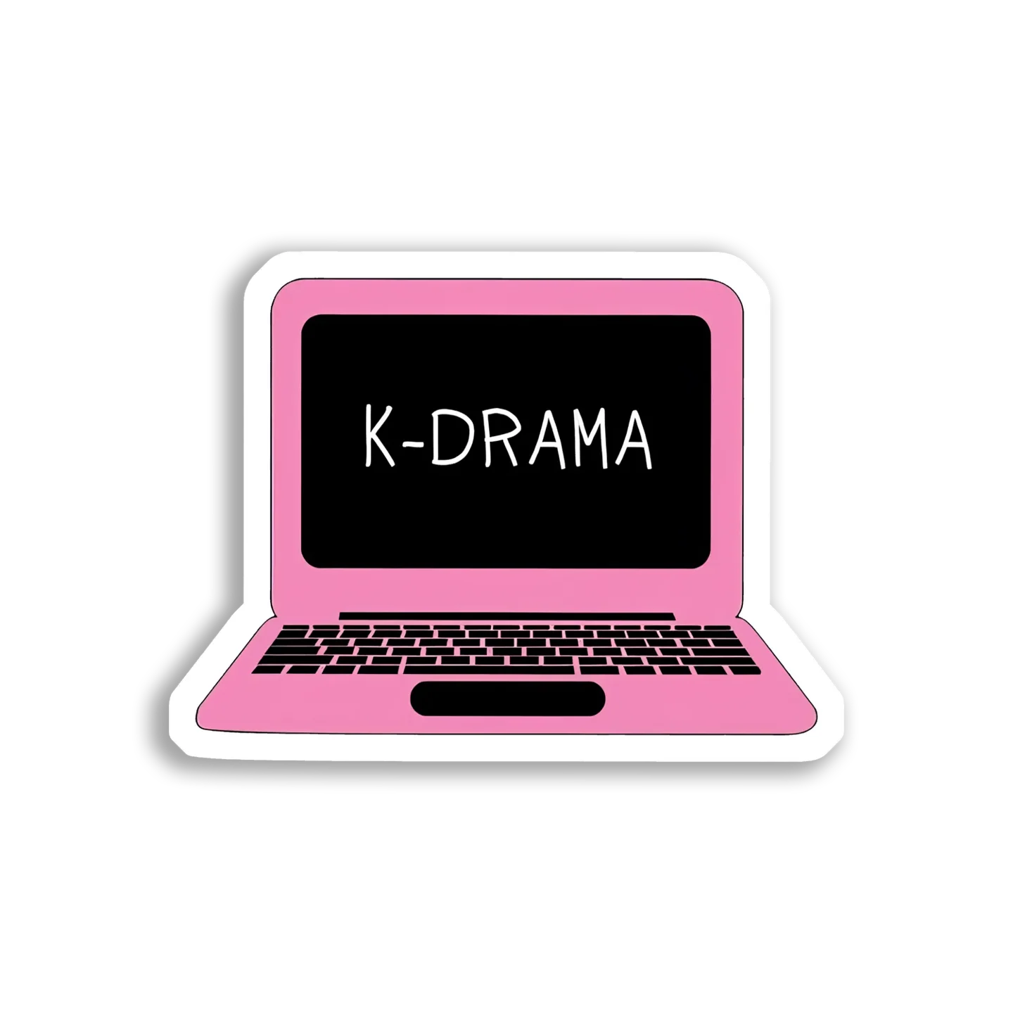 K-Drama on a Pink Laptop Sticker
