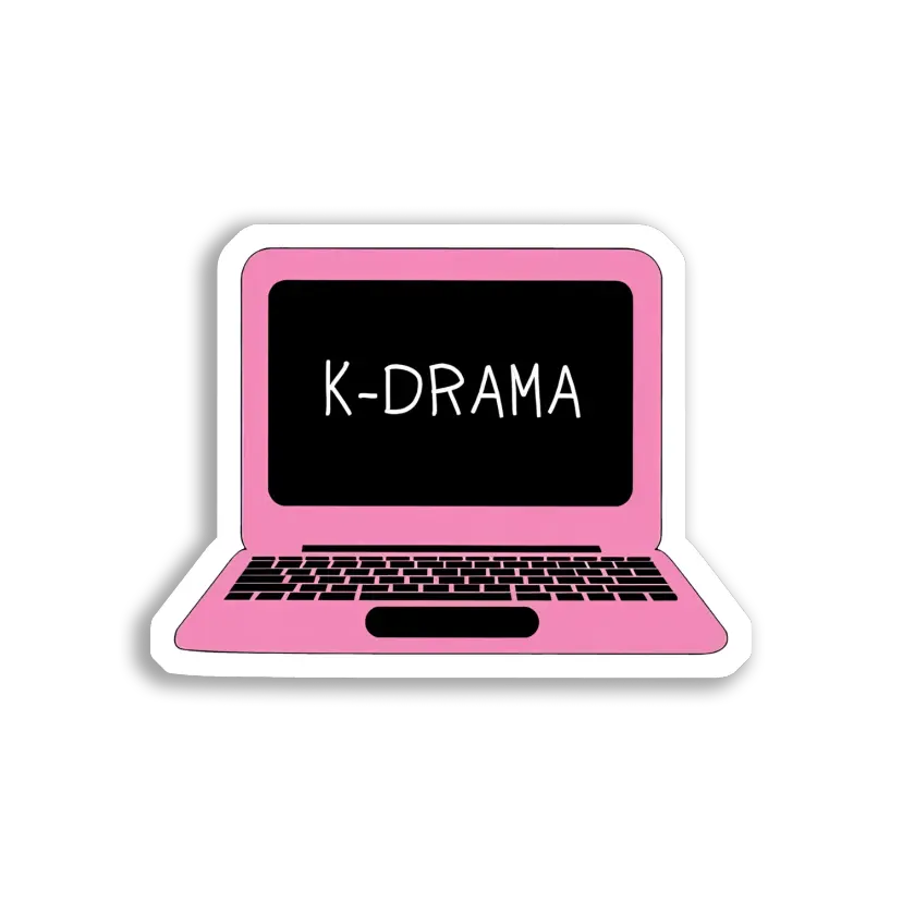 K-Drama on a Pink Laptop Sticker