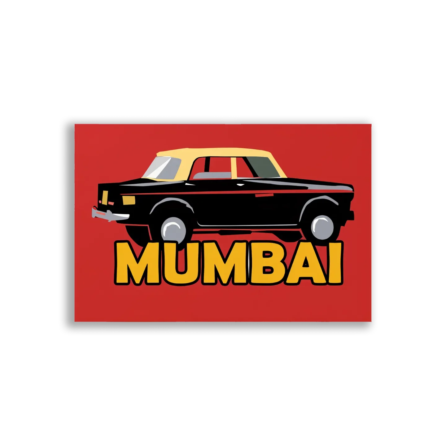 Mumbai Taxi in Red and Black Sticker