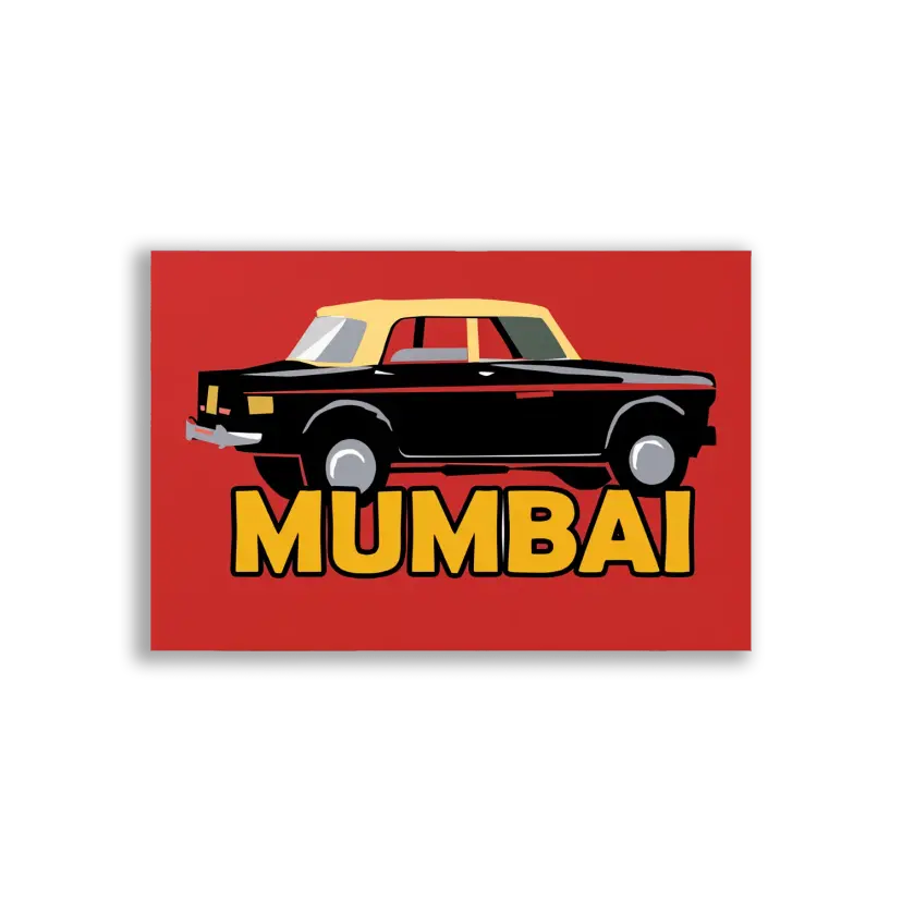 Mumbai Taxi in Red and Black Sticker
