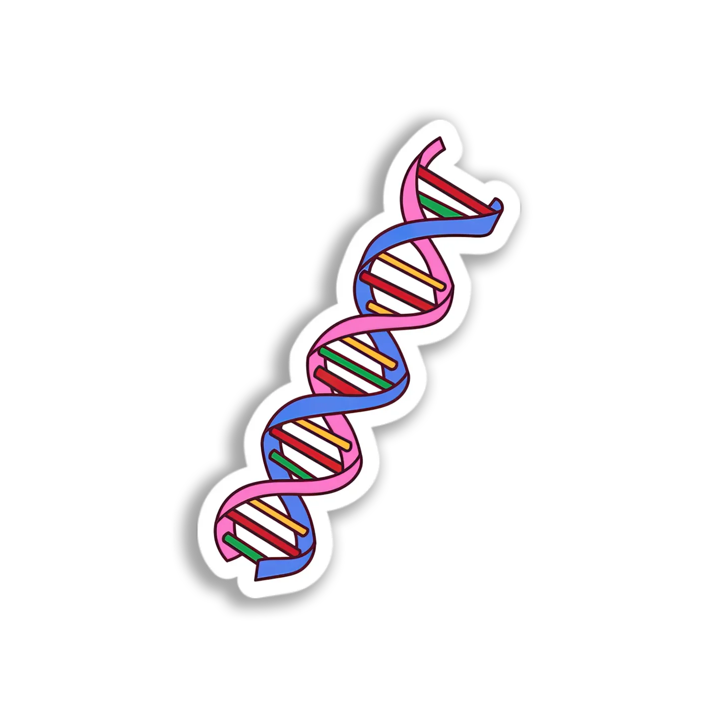 Colorful DNA Strand Sticker