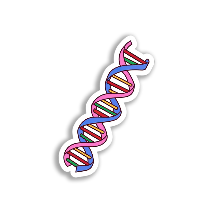 Colorful DNA Strand Sticker