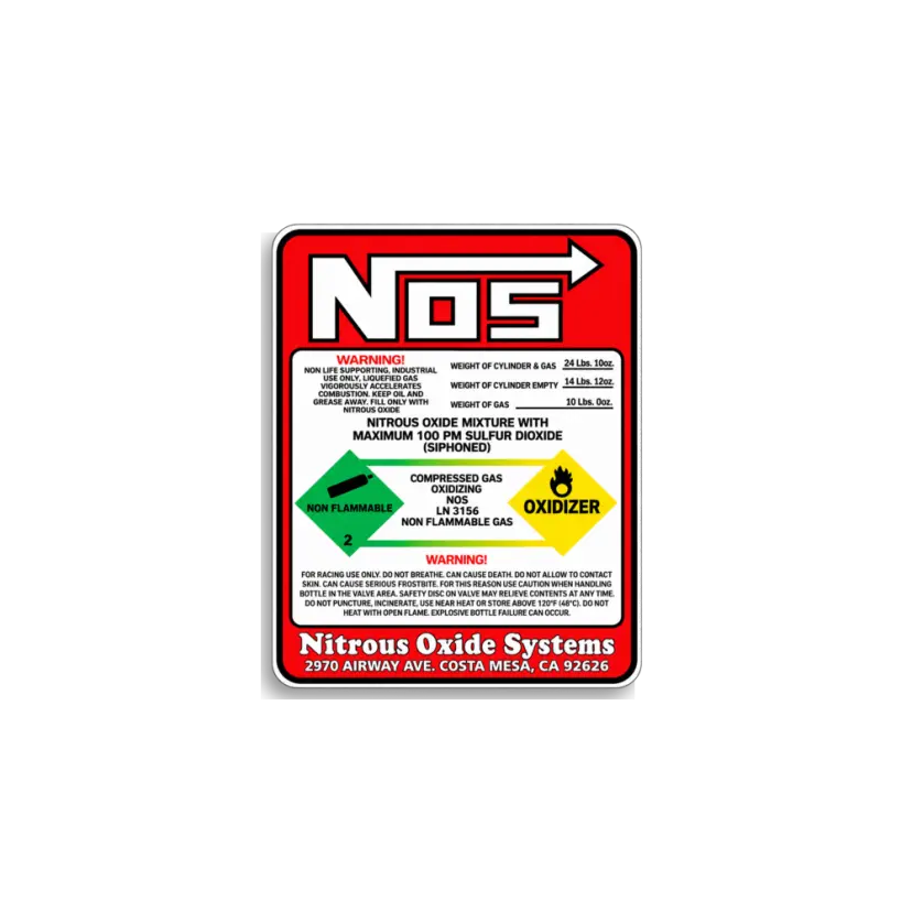 Red NOS Label Sticker