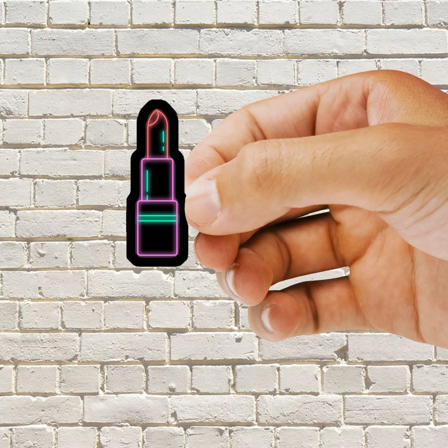 Neon Lipstick Sticker
