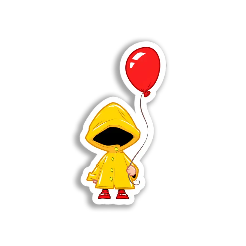 Raincoat Boy Balloon Sticker