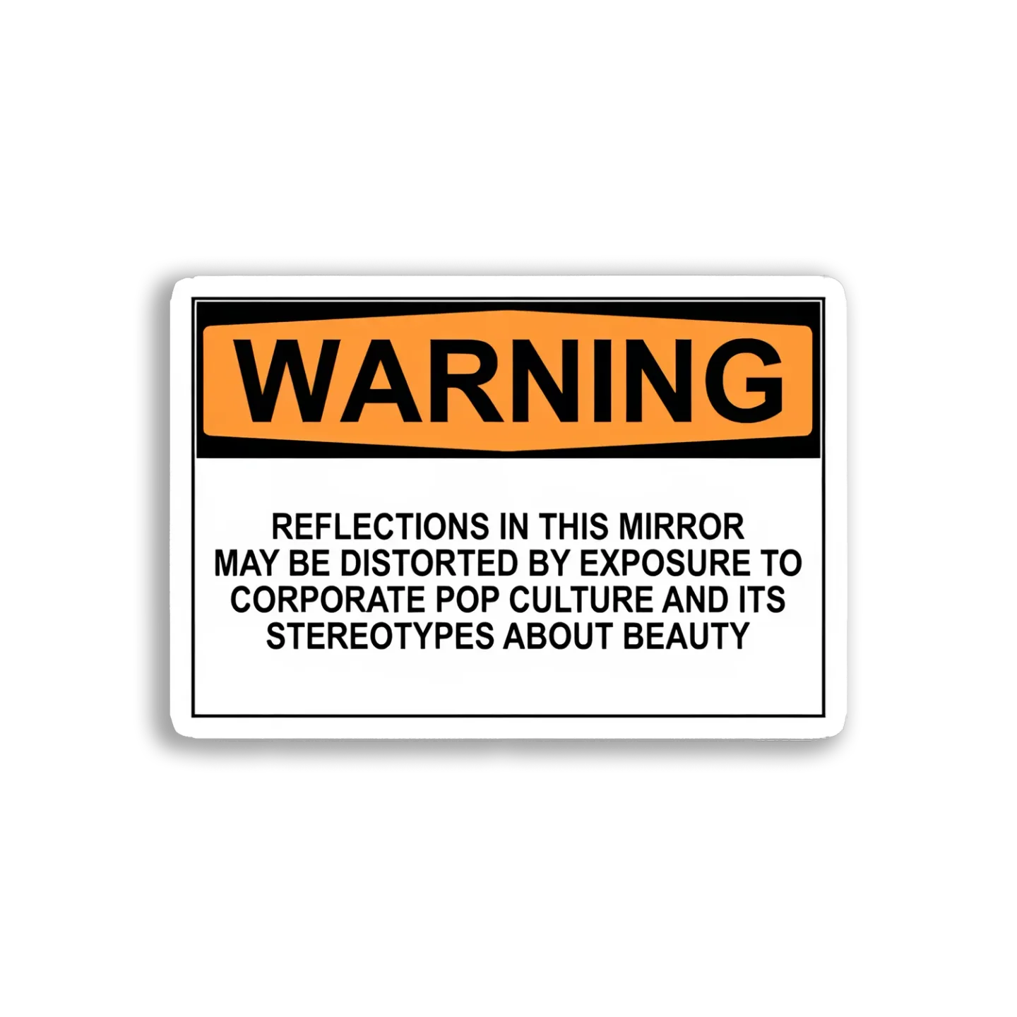 Warning Reflections May Be Distorted Sticker