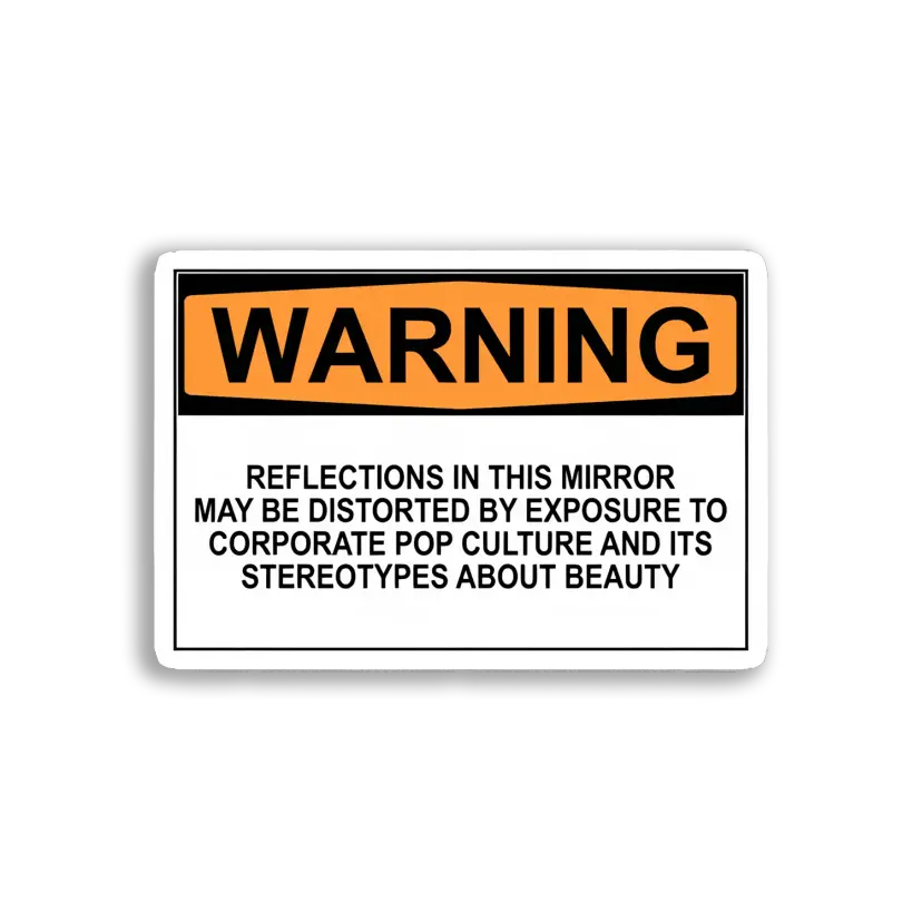Warning Reflections May Be Distorted Sticker