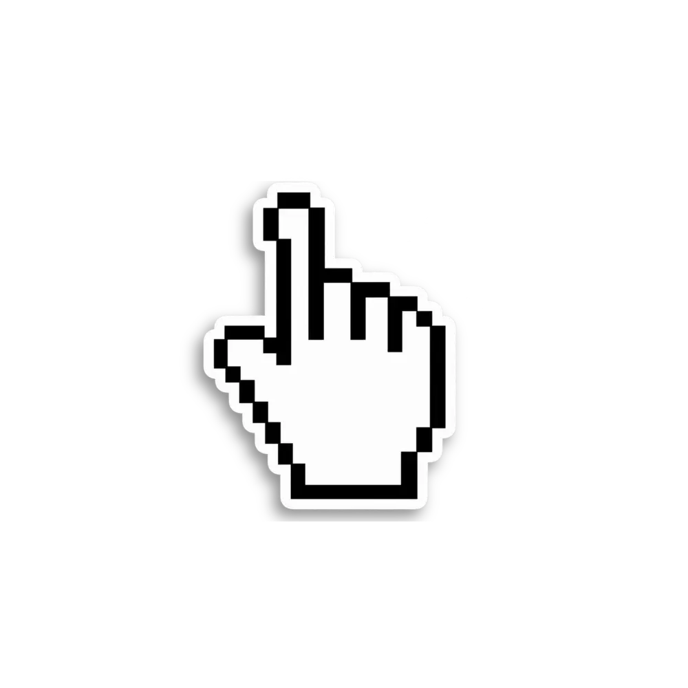 Pixel Pointer Hand Sticker