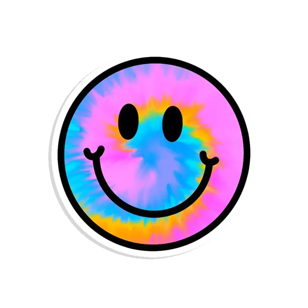 Neon Tie Die Smile Sticker