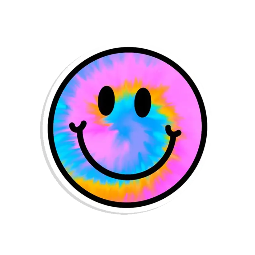 Neon Tie Die Smile Sticker