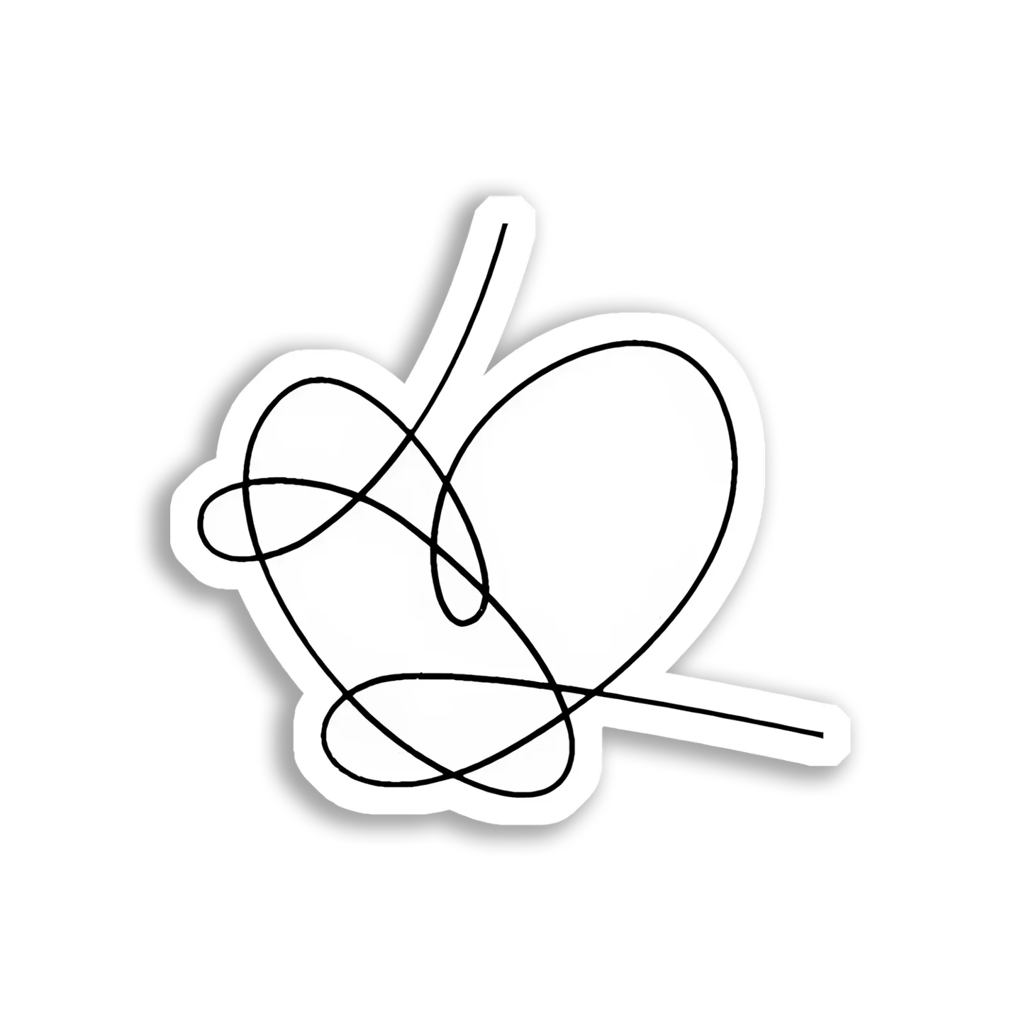 A Single Line Heart Drawing Sticker