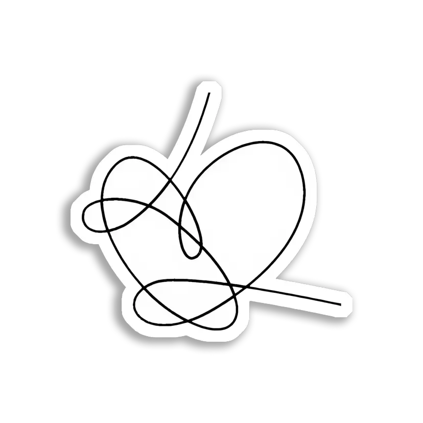 A Single Line Heart Drawing Sticker