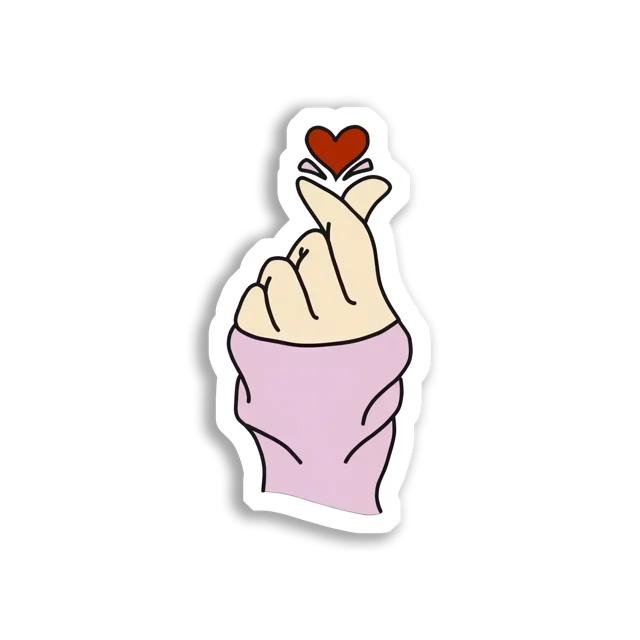 Finger Heart Love Sign Sticker