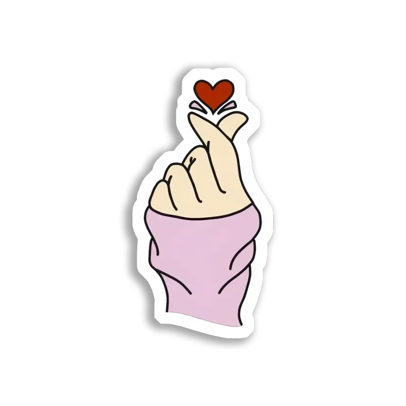 Finger Heart Love Sign Sticker