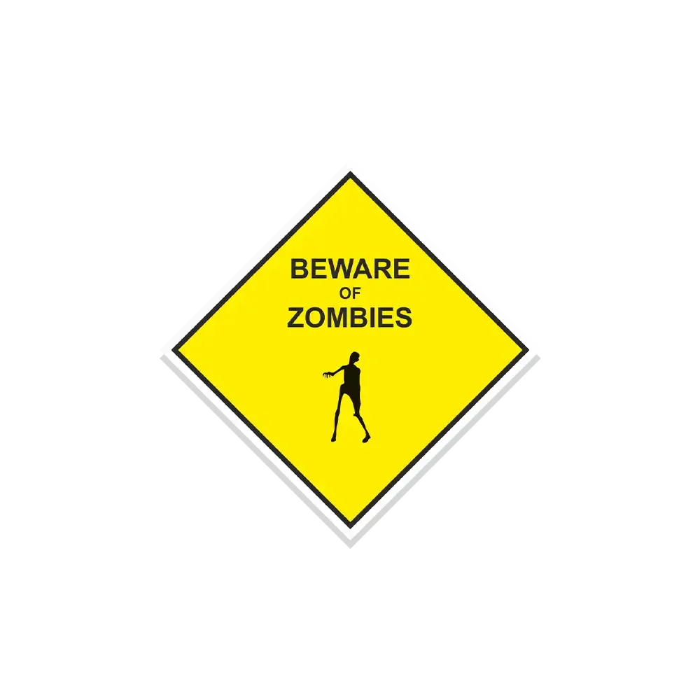 Beware of Zombies Sticker
