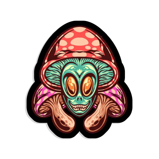 Alien Mushroom Sticker