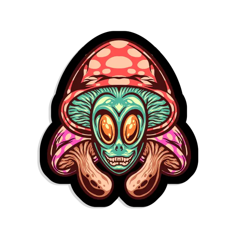 Alien Mushroom Sticker