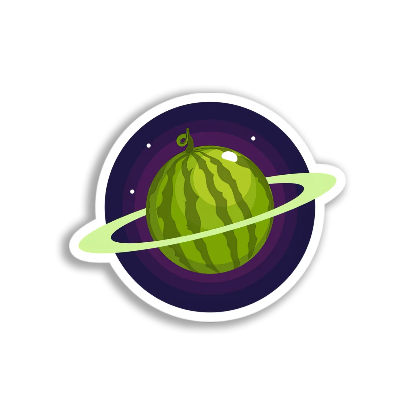 Watermelon Planet Orb Sticker