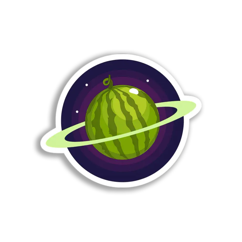 Watermelon Planet Orb Sticker