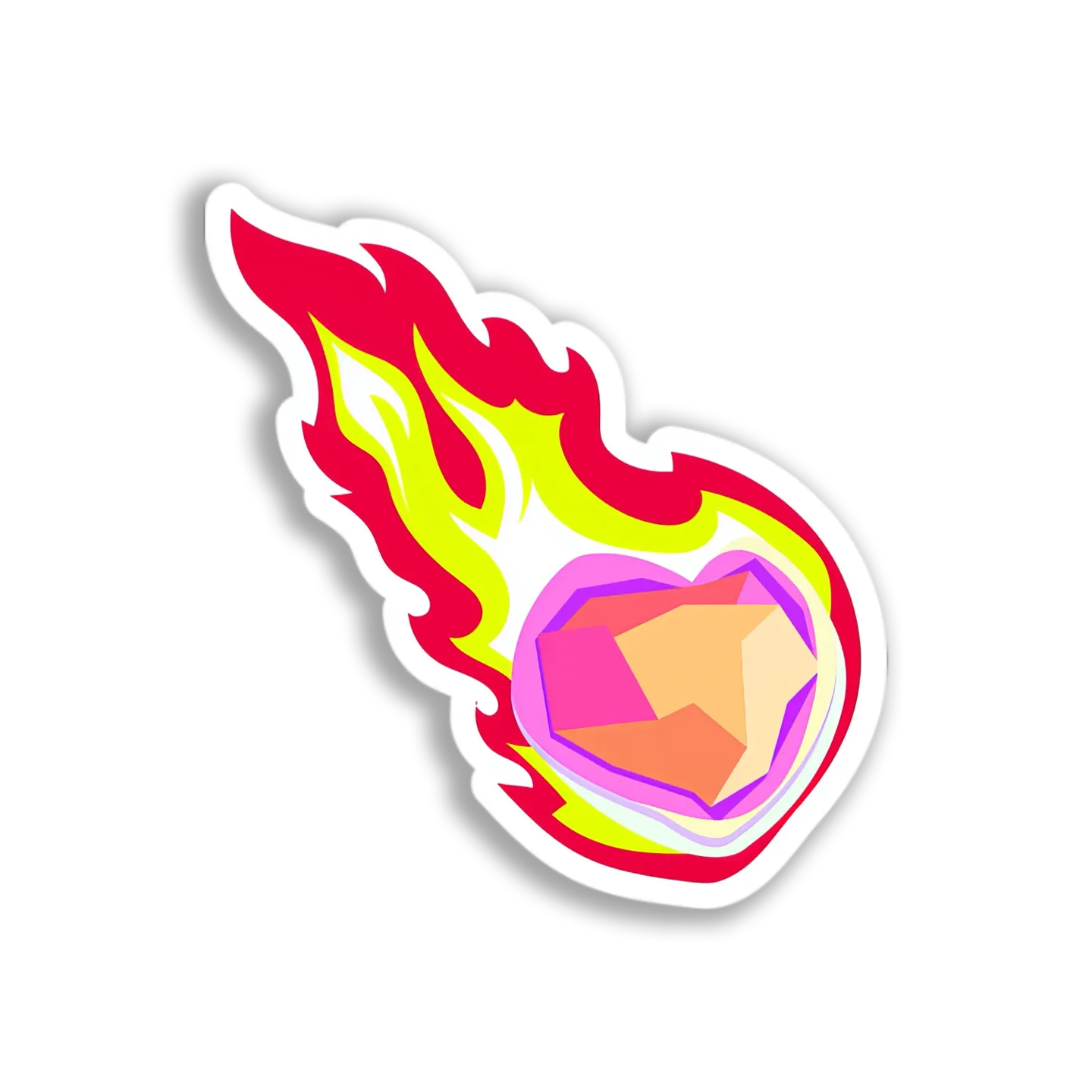Fiery Heart Gem Sticker