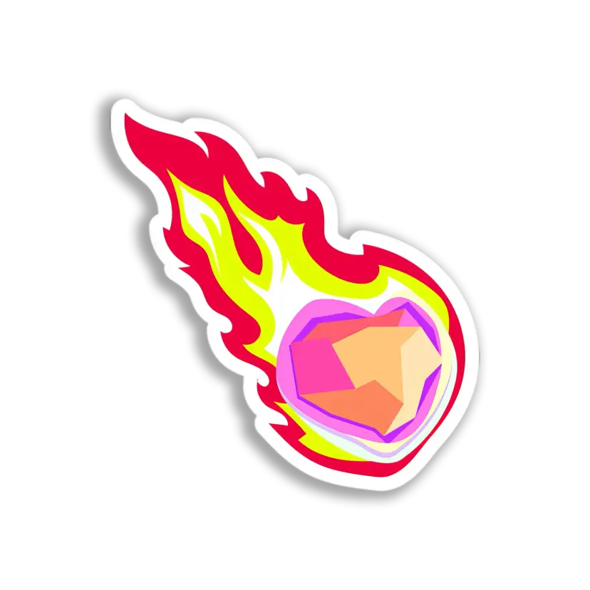 Fiery Heart Gem Sticker