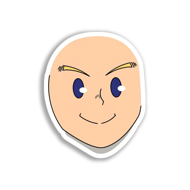 Smiling Bald Face Sticker