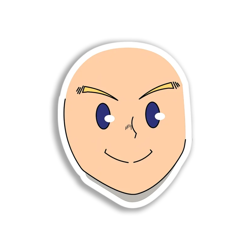 Smiling Bald Face Sticker