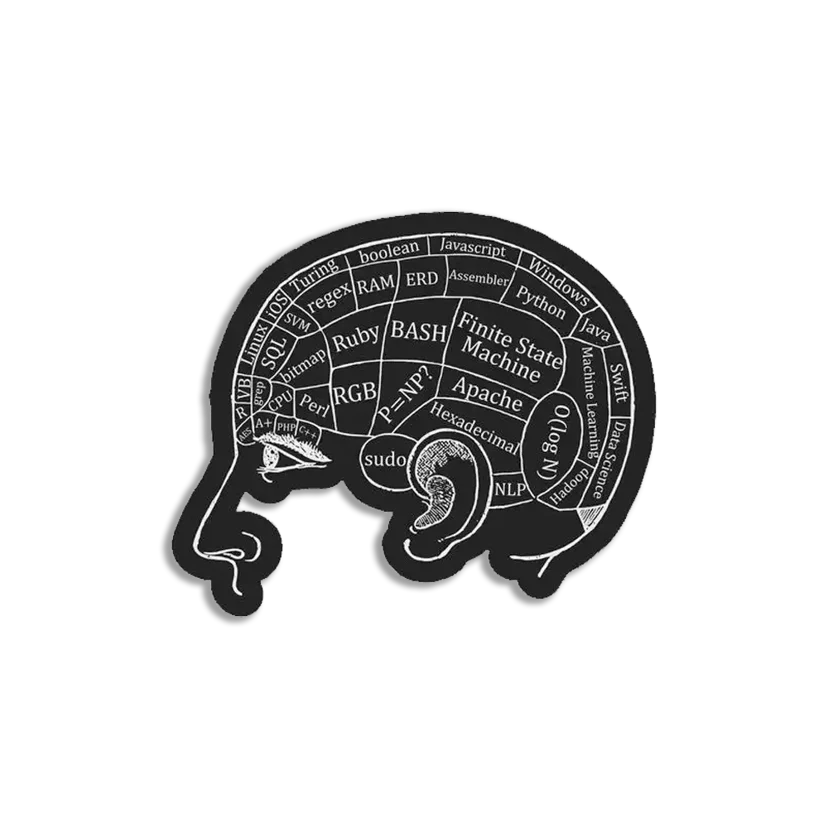Coder Brain Sticker