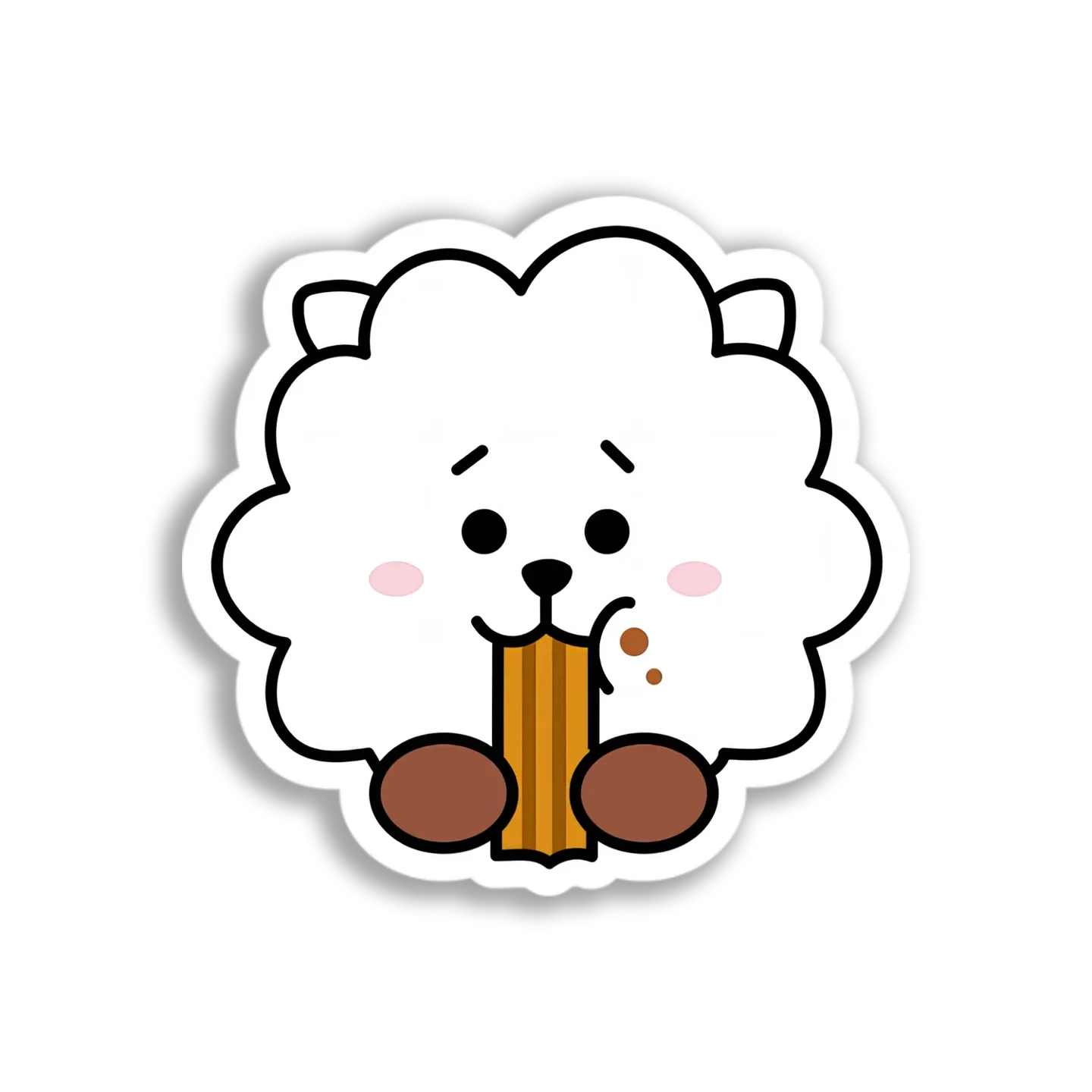 Cloud Dog Eating Churro Sticker