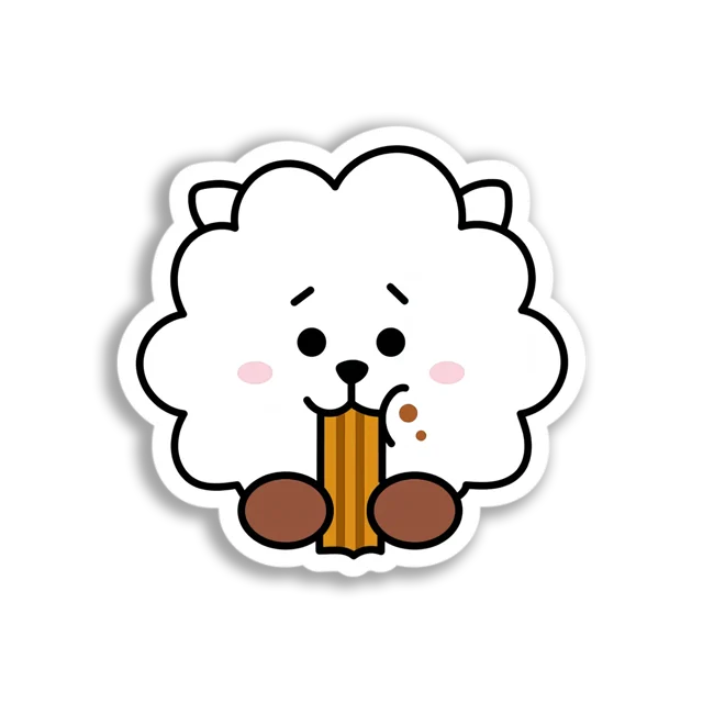 Cloud Dog Eating Churro Sticker