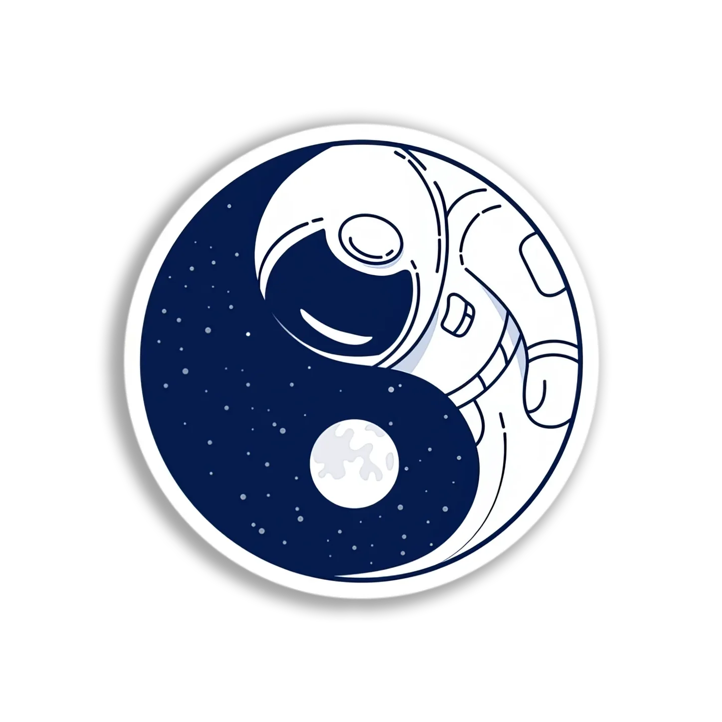 Astronaut Yin Yang Design Sticker