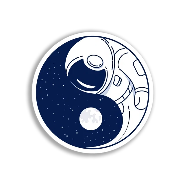 Astronaut Yin Yang Design Sticker