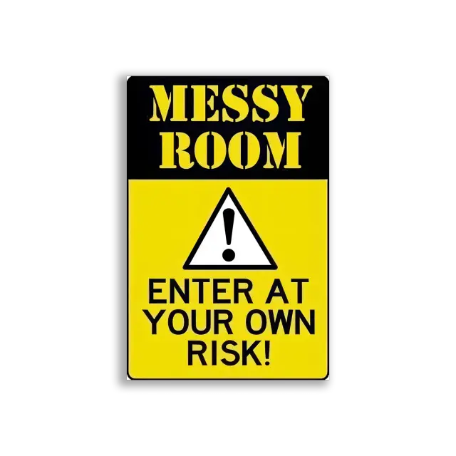 Messy Room Enter At Your Own Risk Sticker