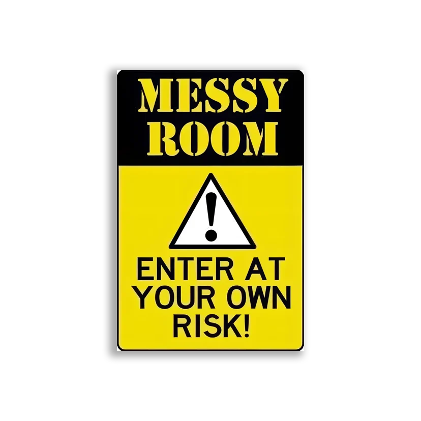 Messy Room Enter At Your Own Risk Sticker