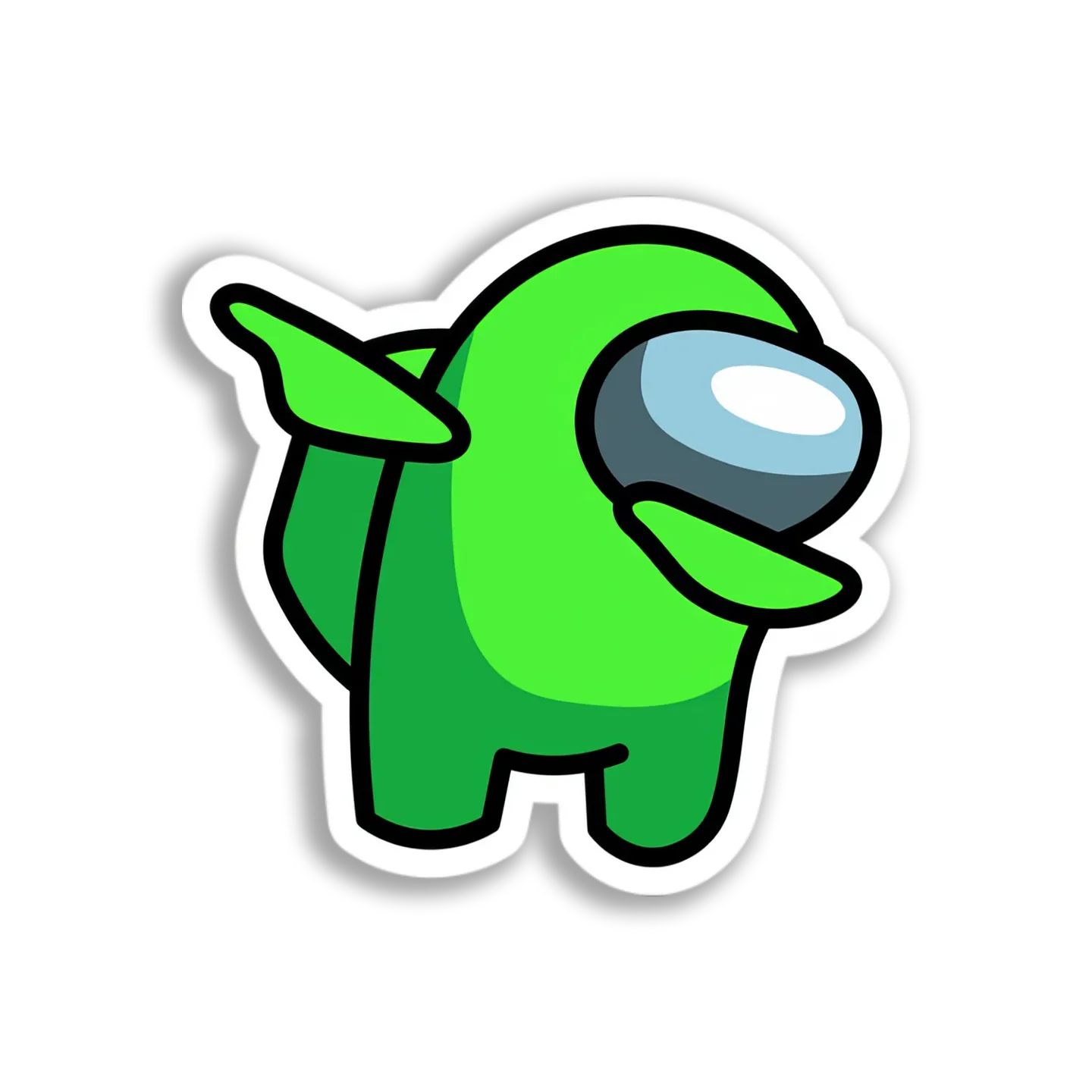 Dabbing Green Crewmate Sticker