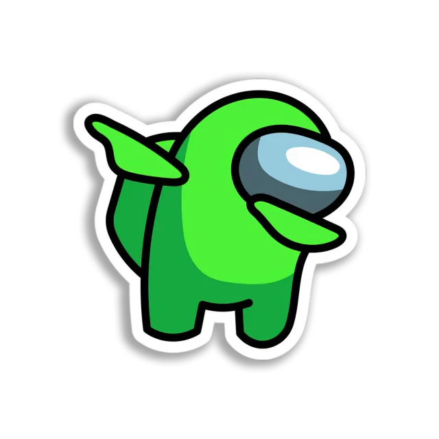 Dabbing Green Crewmate Sticker
